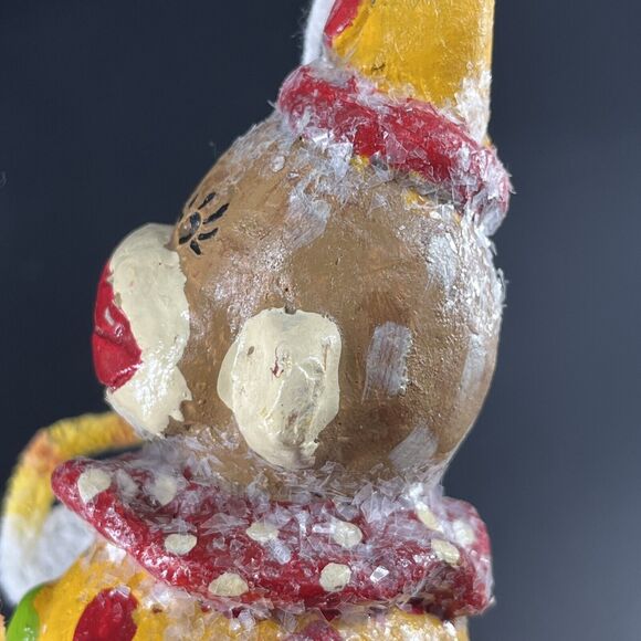 Penny McAllister Clown Sock Monkey Christmas Tree Ornament Yellow Red Polka Dots - Picture 7 of 14